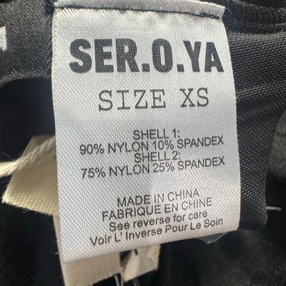 SER.O.YA Sheer Mesh Bodice Levina Dress Ruched Long Sleeve Black Size XS NWT - Picture 12 of 12